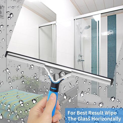Squeegee for Window Cleaning,Window Cleaning Squeegee kit with Bucket&Microfiber Scrubber,Bathroom,Shower Doors,Mirrors,Tiles,and Car Windows in Saudi Arabia