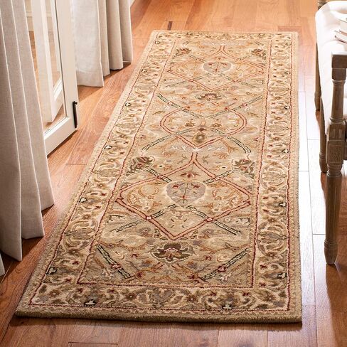 SAFAVIEH Persian Legend Collection Runner Rug - 2'6" x 10', Light Green & Beige, Handmade Traditional Wool, Ideal for High Traffic Areas in Living Room, Bedroom (PL819A) in Saudi Arabia