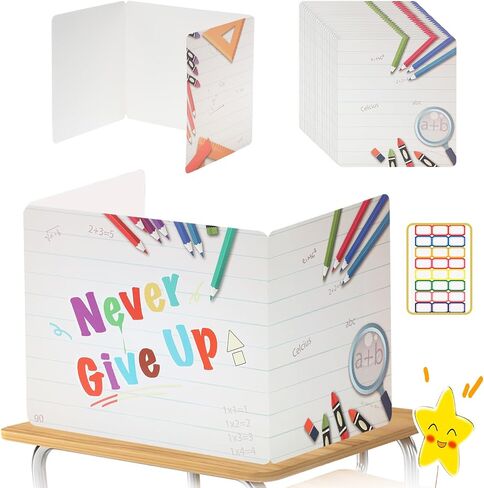 24 PCS Privacy Boards for Student, Desk Dividers for Students, Cardboard Study Carrel Divider, Privacy Shield Folder Boards, Classroom Divider Shield for School Teachers Home in Saudi Arabia
