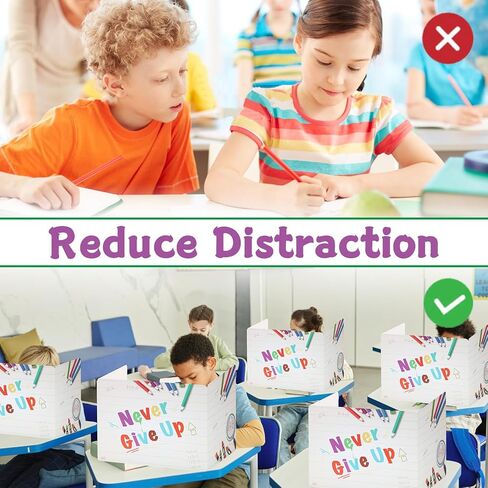 24 PCS Privacy Boards for Student, Desk Dividers for Students, Cardboard Study Carrel Divider, Privacy Shield Folder Boards, Classroom Divider Shield for School Teachers Home in Saudi Arabia