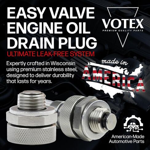 Votex - صنع في الولايات المتحدة الأمريكية - M18 x 1.5 X 14.7mm قابس تصريف الزيت المغناطيسي من الفولاذ المقاوم للصدأ النيوديميوم يناسب Ram Cummins 5.9 و6.7 - رقم الجزء DP046 in Kuwait