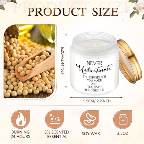 MTLEE 20 Pcs Thank You Gifts Candles 3.5 oz Employee Appreciation Inspirational Scented Soy Wax Candle Thank You Gift Jar Candle for Coworker Women Nurse Volunteer Teacher(Classic,Brown) in Saudi Arabia