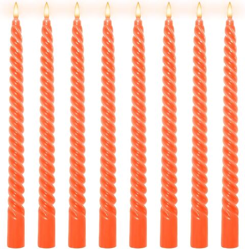 Whaline 8Pcs 10 Inch Sahara Beige Spiral Taper Candles Dripless Twisted Wax Candles Long Unscented Candlesticks for Wedding Holiday Celebration Home Party Dining Table Supplies in Saudi Arabia