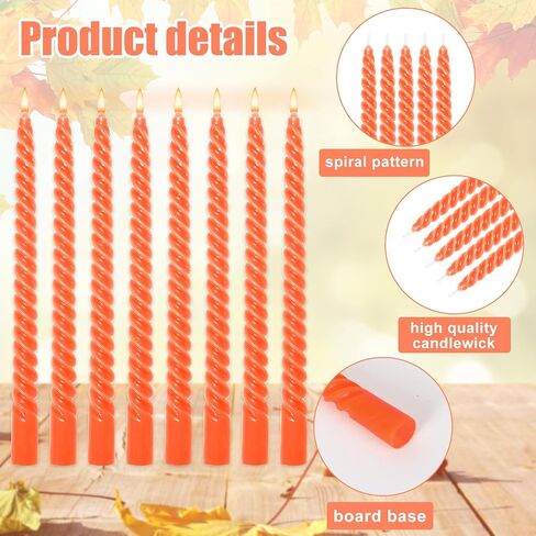Whaline 8Pcs 10 Inch Sahara Beige Spiral Taper Candles Dripless Twisted Wax Candles Long Unscented Candlesticks for Wedding Holiday Celebration Home Party Dining Table Supplies in Saudi Arabia