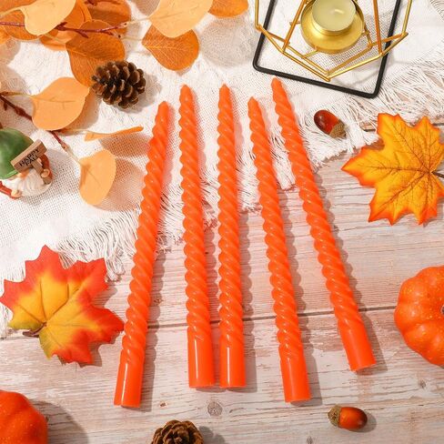 Whaline 8Pcs 10 Inch Sahara Beige Spiral Taper Candles Dripless Twisted Wax Candles Long Unscented Candlesticks for Wedding Holiday Celebration Home Party Dining Table Supplies in Saudi Arabia