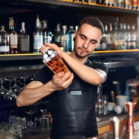 مجموعتان من خلاطات الكوكتيل الزجاجية بسعة 14 أونصة، خلاطات المشروبات من مارتيني شيكر لقضبان الكوكتيل ومجموعة نادل الويسكي، فضي in Kuwait