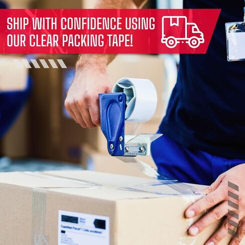 3" x 110 Yards Clear Packing Tape, 2.0 Mil Thick, Pack of 6 Rolls - Standard-Duty Carton Sealing Tape Refill Rolls with Superior Adhesion for Packaging, Moving, or Shipping Boxes in Saudi Arabia