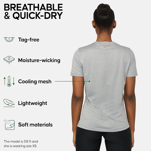 تي شيرت DANISH ENDURANCE للسيدات للياقة البدنية، قميص رياضي برقبة على شكل حرف V، ملابس رياضية، قميص للتمرين للرياضة واليوجا in Kuwait