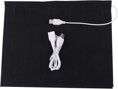 وسادة التدفئة، 5 فولت USB قابلة للغسل من ألياف الكربون الكهربائية الكبيرة جدًا لتدفئة الرقبة والظهر والمعدة والعمود الفقري القطني، أسود in Saudi Arabia
