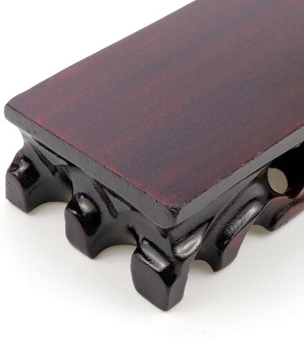 قاعدة عرض خشبية مقاس 5.39 بوصة × 3.15 بوصة مستطيلة من خشب الورد مزهرية عرض حامل قاعدة على الطراز الشرقي لتزيين المنزل لأباريق الشاي ومصابيح الطاولة والمزهرية in Kuwait