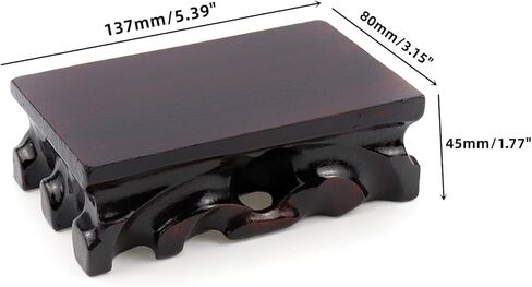 قاعدة عرض خشبية مقاس 5.39 بوصة × 3.15 بوصة مستطيلة من خشب الورد مزهرية عرض حامل قاعدة على الطراز الشرقي لتزيين المنزل لأباريق الشاي ومصابيح الطاولة والمزهرية in Kuwait