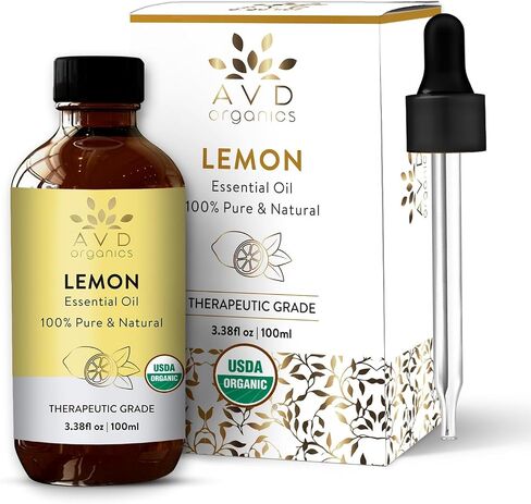 USDA Lemon Essential Oil for Skin - 100% Pure and Natural - Therapeutic Grade Lemon Oil | Perfect for Diffuser & Aromatherapy - 3.38 fl. Oz in Saudi Arabia
