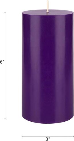Mega Candles 1 pc Unscented Purple Round Pillar Candle, Hand Poured Premium Wax Candles 3 Inch x 6 Inch, Home Décor, Wedding Receptions, Baby Showers, Birthdays, Celebrations, Party Favors & More in Saudi Arabia