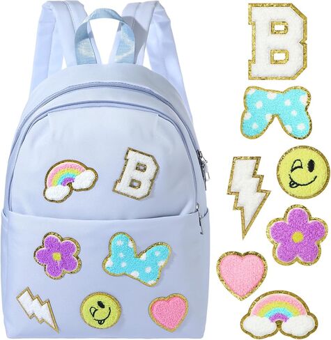 Initial Letter Preschool Backpack for Boys Girls Kids 2-5, Preppy Kindergarten Elementary School Bag, 13" h(Pink,Letter L) in Saudi Arabia