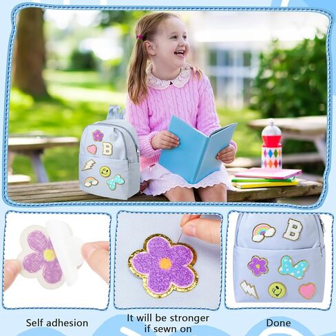 Initial Letter Preschool Backpack for Boys Girls Kids 2-5, Preppy Kindergarten Elementary School Bag, 13" h(Pink,Letter L) in Saudi Arabia