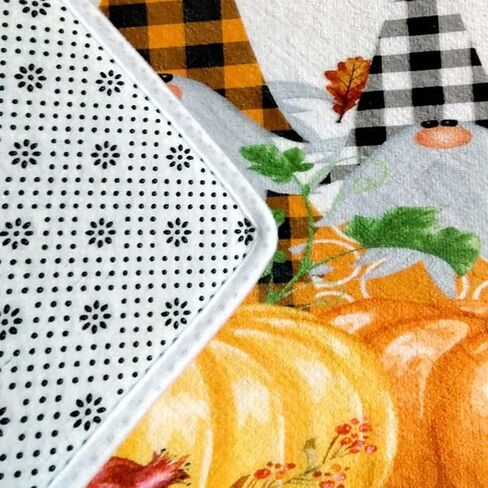 Fall Bath Mat for Bathroom, Autumn Sunflower Pumpkin Gnome Design Thanksgiving Shower Rugs, Maple Tree Leaves Farmhouse Home Decor Bathroom Rugs, 17 x 29 Inches in Saudi Arabia