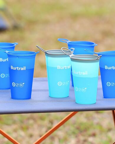 Collapsible Cup Foldable Running Water Cup,200 ml/6.8 fl oz-2Packs Color Mixing Protable Collapsible Cups for Traveling Backpacking Running-BPA Free,SeaBlue & SkyBlue in Saudi Arabia
