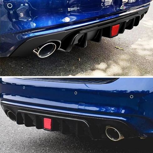 ناشر المصد الخلفي متوافق مع ناشر إنفينيتي Q50 موديل 2018-2024 (LCI)، طباعة من ألياف الكربون مع عاكس أحمر in Kuwait