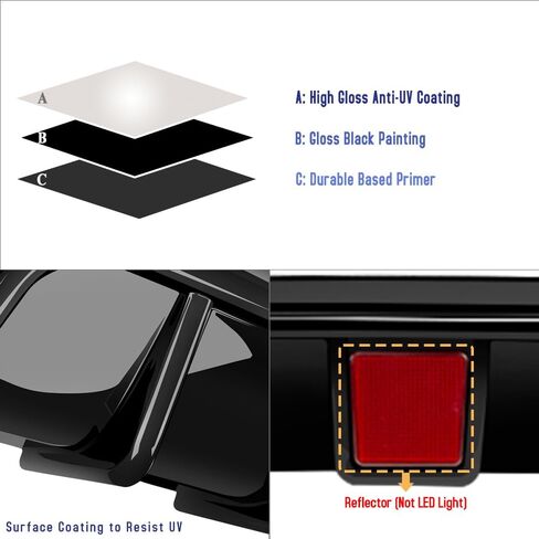 ناشر المصد الخلفي متوافق مع ناشر إنفينيتي Q50 موديل 2018-2024 (LCI)، طباعة من ألياف الكربون مع عاكس أحمر in Kuwait