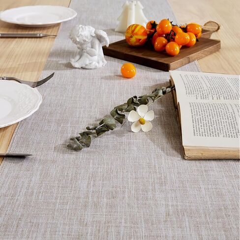 Linen Style Rustic Table Runner, Farmhouse Cotton Linen Table Runner, Boho Table Runners 72 Inches Long with Hand Tassels for Home Tabletop Decor and Everyday Use - Off White, 72 Inch in Saudi Arabia