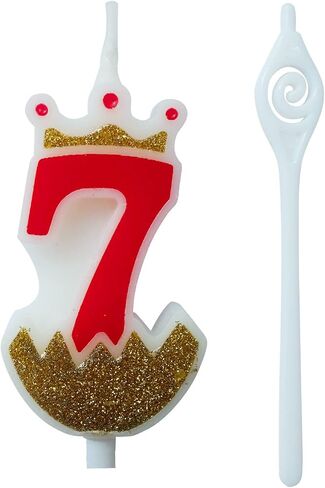Red 6 Birthday Number Candle, Large Birthday Candles 3D Number Candles for Birthday Cakes with Crown Decor Cake Topper Candle for Wedding Valentine Anniversary Festival Party in Saudi Arabia