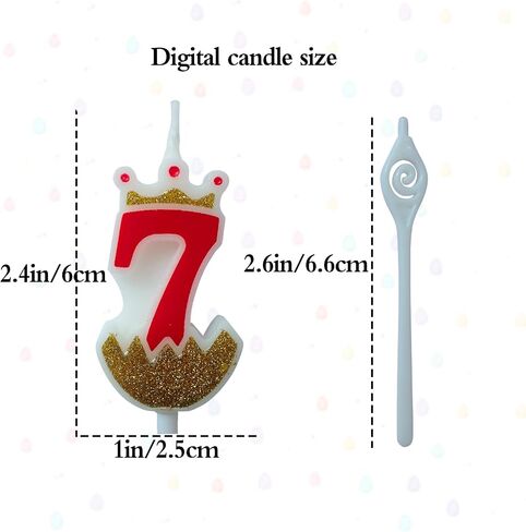 Red 6 Birthday Number Candle, Large Birthday Candles 3D Number Candles for Birthday Cakes with Crown Decor Cake Topper Candle for Wedding Valentine Anniversary Festival Party in Saudi Arabia