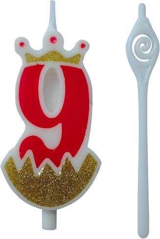 Red 6 Birthday Number Candle, Large Birthday Candles 3D Number Candles for Birthday Cakes with Crown Decor Cake Topper Candle for Wedding Valentine Anniversary Festival Party in Saudi Arabia