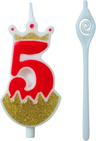Red 6 Birthday Number Candle, Large Birthday Candles 3D Number Candles for Birthday Cakes with Crown Decor Cake Topper Candle for Wedding Valentine Anniversary Festival Party in Saudi Arabia