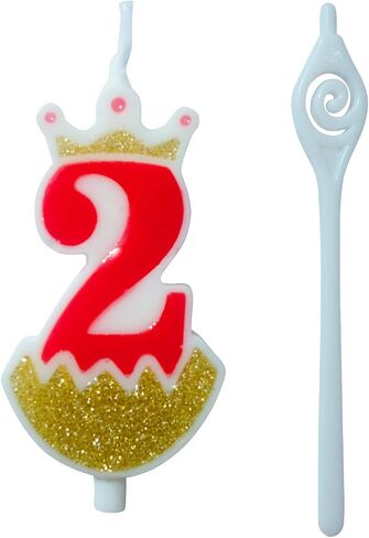 Red 6 Birthday Number Candle, Large Birthday Candles 3D Number Candles for Birthday Cakes with Crown Decor Cake Topper Candle for Wedding Valentine Anniversary Festival Party in Saudi Arabia