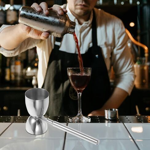 Zerodeko Jigger 2 أوقية 1 أوقية مزدوجة كوكتيل الوالج الفولاذ المقاوم للصدأ قياس الوالج مع مقبض النار قياس الوالج كوكتيل قياس كوب للنادل 30/60 مل كوكتيل الوالج in Saudi Arabia
