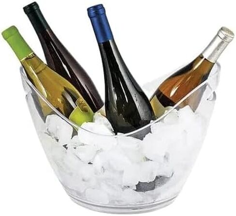 Large Acrylic Plastic Ice Tub Bucket for Parties, 4L Drink Bin, Clear Champagne Bucket, Mimosa Bar Supplies, Wine or Champagne bottles on ice. Wine Bucket Chiller for Parties, Party Beverage Tub. in Saudi Arabia