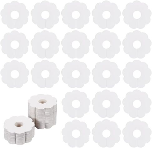 FINGERINSPIRE 150 Pcs Paper Wine Glass Markers 2.8" Blank Flower Stemware Drink Name Tags BurlyWood/White Color Disposable Wine Tag Drink Charm DIY Identification Marker for Wine Glass Champagne in Saudi Arabia