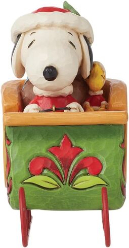 تمثال Enesco Peanuts من Jim Shore Santa Snoopy and Woodstock in Sleigh - تماثيل صغيرة مرسومة يدويًا من الراتنج قابلة للتجميع، تمثال رف ديكور المنزل لعيد الميلاد من Peanuts Snoopy، 4.92 بوصة، متعدد الألوان in Saudi Arabia