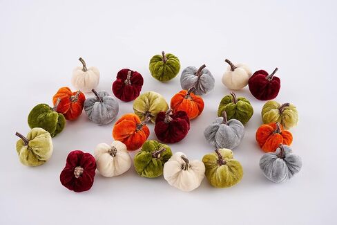 Mud Pie Velvet Mini Pumpkin Set, 2 1/2" x 2" Dia in Kuwait