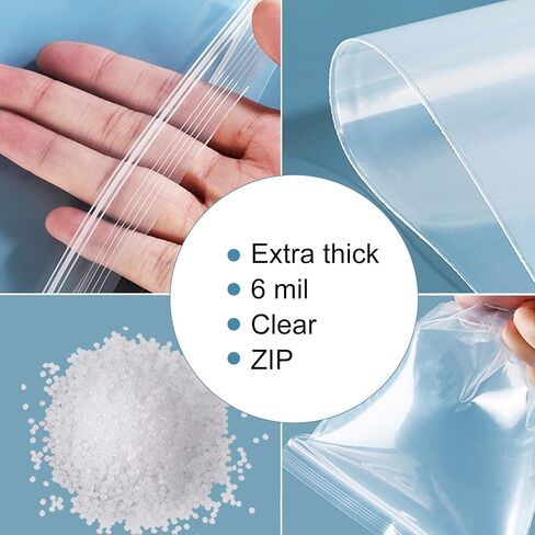 Extra Long Zip Bags 4x22 Inch (20-Pack), 6 mil Clear Narrow Poster Bags, Reclosable Plastic Blueprint Bags Waterproof Tube with Lock Seal for Storage in Saudi Arabia