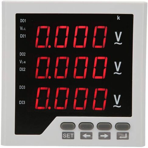 3 Phase Voltage Meter AC 450V, DTM-AV96 Digital Voltmeter 1999 LED Display Panel Programmable Voltage Current Frequency Tester in Saudi Arabia