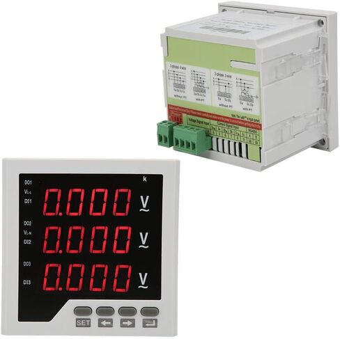3 Phase Voltage Meter AC 450V, DTM-AV96 Digital Voltmeter 1999 LED Display Panel Programmable Voltage Current Frequency Tester in Saudi Arabia