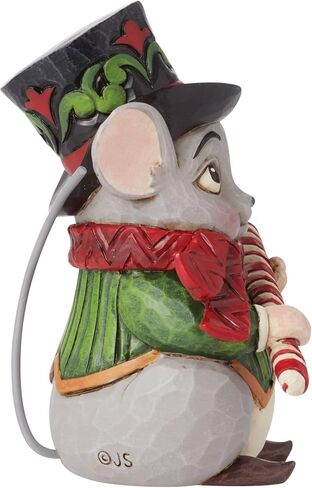 Enesco Jim Shore Heartwood Creek Christmas Mouse مع قبعة علوية تمثال مصغر - راتينج حجري مطلي يدويًا مصنوع يدويًا تمثال صغير لديكور المنزل في عيد الميلاد، 3.74 بوصة in Saudi Arabia