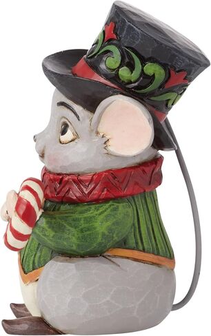 Enesco Jim Shore Heartwood Creek Christmas Mouse مع قبعة علوية تمثال مصغر - راتينج حجري مطلي يدويًا مصنوع يدويًا تمثال صغير لديكور المنزل في عيد الميلاد، 3.74 بوصة in Saudi Arabia