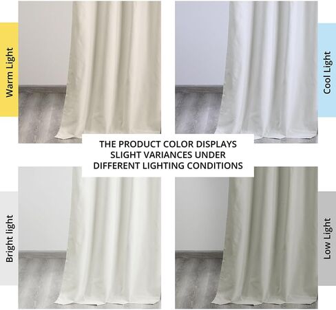 HPD Half Price Drapes Grommet Blackout Curtains for Bedroom Thermal Cross Linen 50 X 84 (1 Panel), FLCW-CBO191-84-GR, Starlight Off White in Kuwait