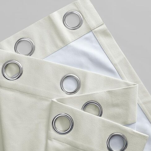 HPD Half Price Drapes Grommet Blackout Curtains for Bedroom Thermal Cross Linen 50 X 84 (1 Panel), FLCW-CBO191-84-GR, Starlight Off White in Kuwait