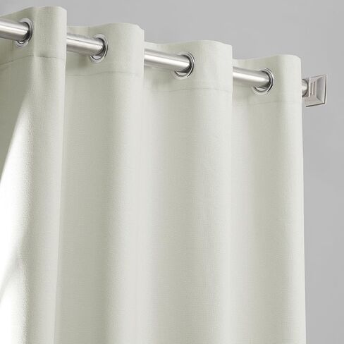 HPD Half Price Drapes Grommet Blackout Curtains for Bedroom Thermal Cross Linen 50 X 84 (1 Panel), FLCW-CBO191-84-GR, Starlight Off White in Kuwait
