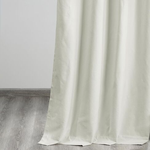 HPD Half Price Drapes Grommet Blackout Curtains for Bedroom Thermal Cross Linen 50 X 84 (1 Panel), FLCW-CBO191-84-GR, Starlight Off White in Kuwait