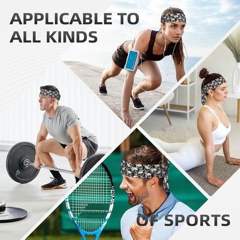 Sports Head Tie Hair Band Sweatband Skull Flex Tie Headband Unisex Wicking Head Tie for Running, Basketball, Workout, Soccer, Paintball, Exercise, Volleyball, 2.36 x 41 inch in Saudi Arabia