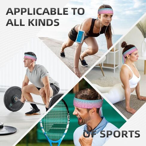 Sports Head Tie Hair Band Sweatband Glitter Pink Shiny and Colorful Flex Tie Headband Unisex Wicking Head Tie for Running, Basketball, Workout, Soccer, Paintball, Exercise, Volleyball in Saudi Arabia