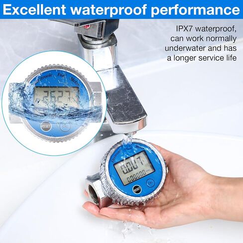2 Pcs Digital Turbine Flow Meter 1 in NPT Thread Water Flow Meter Electronic Fuel Meter Gas Oil Fuel Flowmeter, IPX7 Waterproof, Accuracy LCD Display Flow Meter for Diesel Kerosene Gasoline in Saudi Arabia
