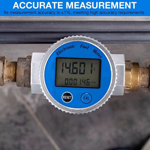 2 Pcs Digital Turbine Flow Meter 1 in NPT Thread Water Flow Meter Electronic Fuel Meter Gas Oil Fuel Flowmeter, IPX7 Waterproof, Accuracy LCD Display Flow Meter for Diesel Kerosene Gasoline in Saudi Arabia