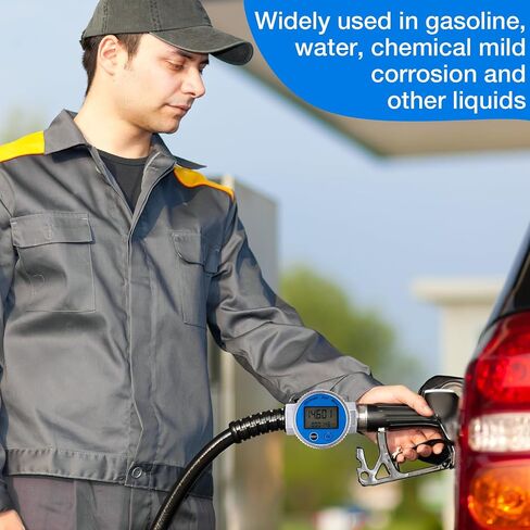 2 Pcs Digital Turbine Flow Meter 1 in NPT Thread Water Flow Meter Electronic Fuel Meter Gas Oil Fuel Flowmeter, IPX7 Waterproof, Accuracy LCD Display Flow Meter for Diesel Kerosene Gasoline in Saudi Arabia