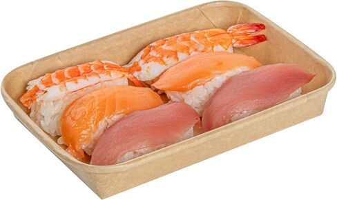 Restaurantware-Matsuri Vision 6.6 x 4.6 x 1.9 Inch Sushi Trays, 50 Greaseproof Sushi Packaging Boxes - Lids Sold Separately, Disposable, Kraft Paper Sushi Containers, For Appetizers Or Desserts in Saudi Arabia