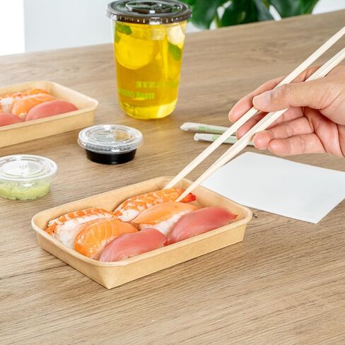 Restaurantware-Matsuri Vision 6.6 x 4.6 x 1.9 Inch Sushi Trays, 50 Greaseproof Sushi Packaging Boxes - Lids Sold Separately, Disposable, Kraft Paper Sushi Containers, For Appetizers Or Desserts in Saudi Arabia